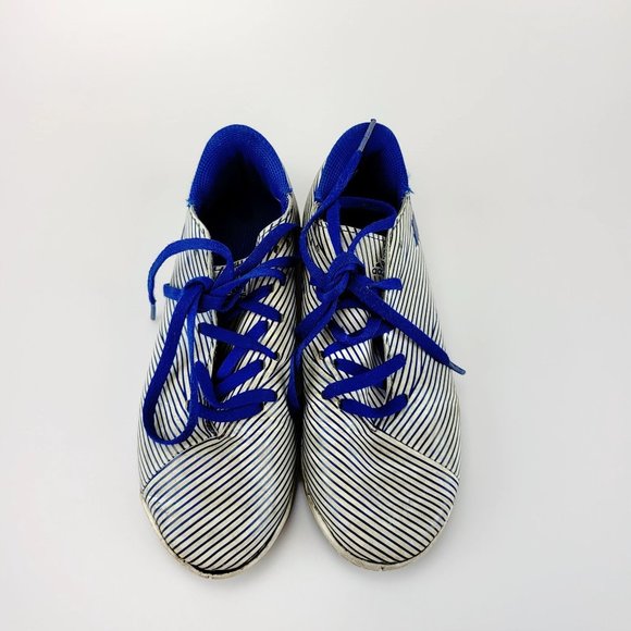 ADIDAS CHUTEIRA NEMEZIZ 19.4 FUTSAL Blue White Shoes 2.5 Youth Sports Soccer - Picture 4 of 13